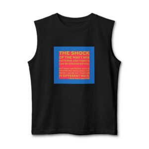 'The Shock of the Way' — Jean Paul Gaultier Quote Tee | RQuéV Black-on-White Statement Shirt — Muscle Tank