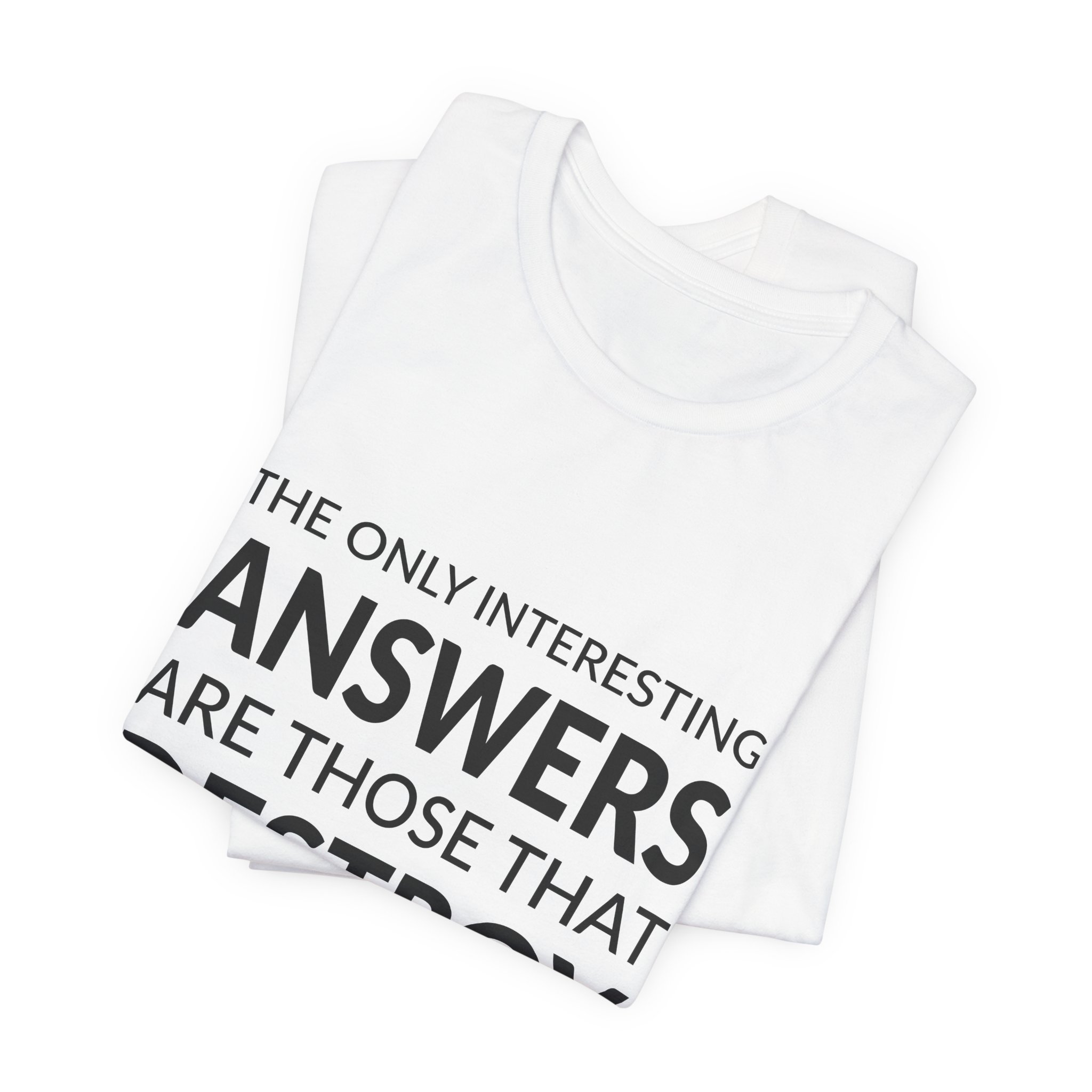 'The Only Interesting Answers Are' — Susan Sontag Quote Tee | RQuéV Black-on-White Literary Tee — Classic Tee - Image 4