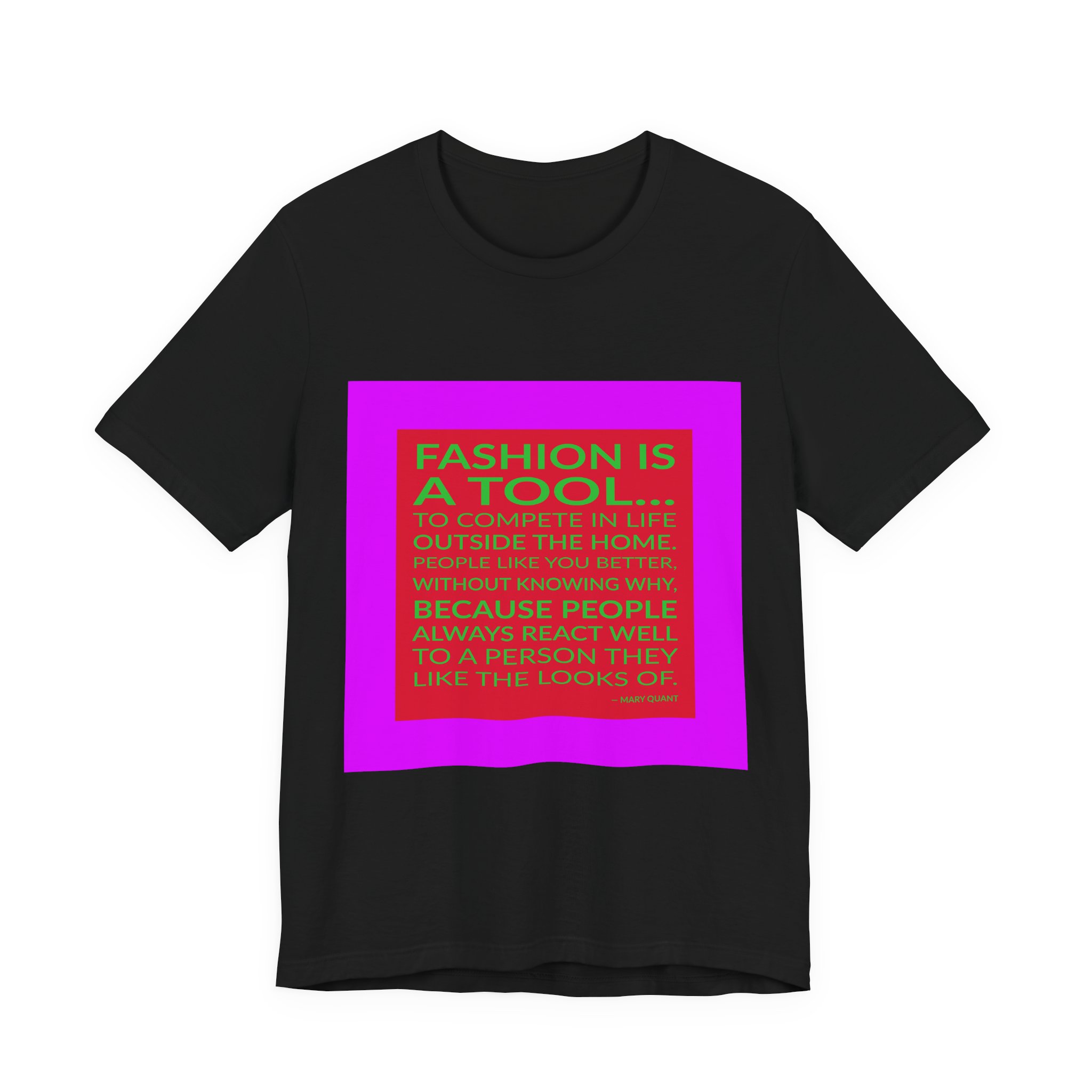 'Fashion is a Tool' — Mary Quant Quote Tee | Wear Words Black-on-White Statement Shirt — Classic Tee - Image 6