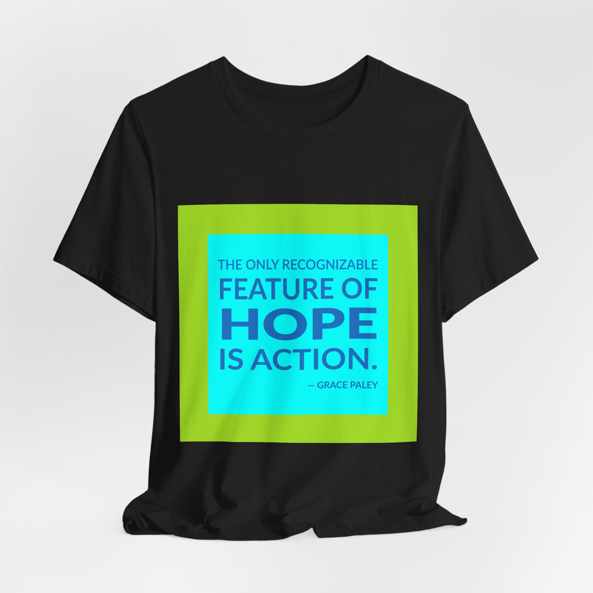 'The Only Recognizable Feature of' — Grace Paley Quote Tee | RQuéV Black-on-White Literary Tee — Classic Tee - Image 8