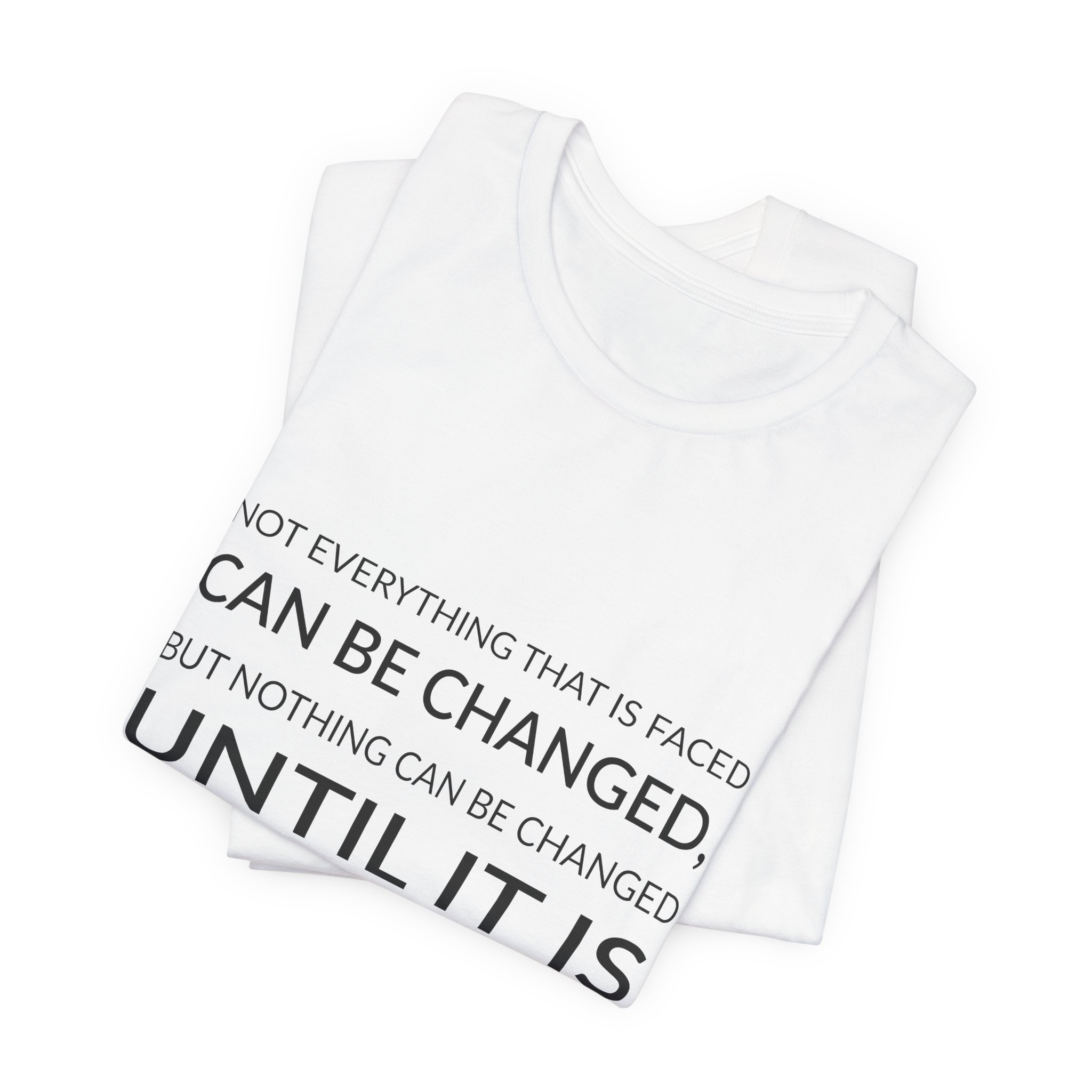 'Not Everything That is Faced' — James Baldwin Quote Tee | RQuéV Black-on-White Statement Shirt — Classic Tee - Image 6