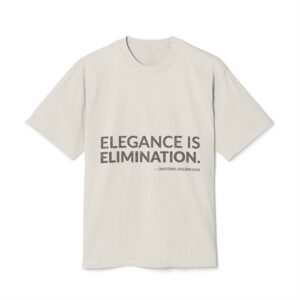 'Elegance is Elimination' — Cristóbal Balenciaga Quote Tee | Wear Words Black-on-White Statement Shirt — Oversized Tee
