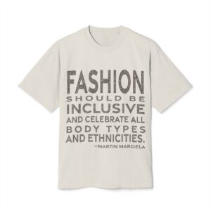 'Fashion Should Be Inclusive and' — Martin Margiela Quote Tee | RQuéV Typographic Statement Tee — Oversized Tee