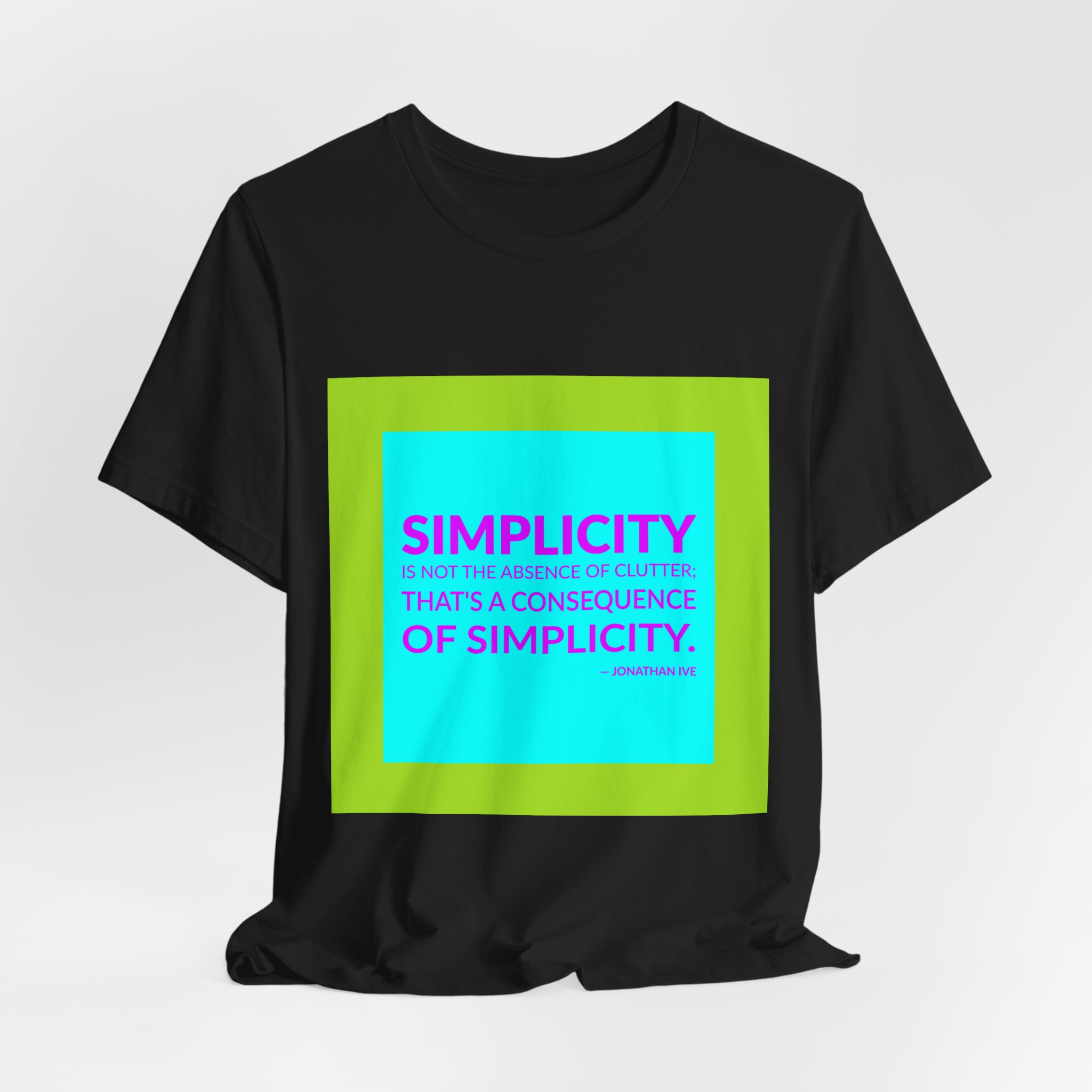 'Simplicity is Not the Absence' — Jonathan Ive Quote Tee | RQuéV Black-on-White Statement Shirt — Classic Tee - Image 8