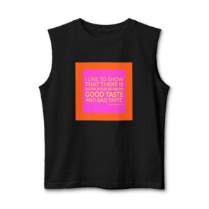 'I Like to Show That' — Jean Paul Gaultier Quote Tee | Wear Words Black-on-White Statement Shirt — Muscle Tank