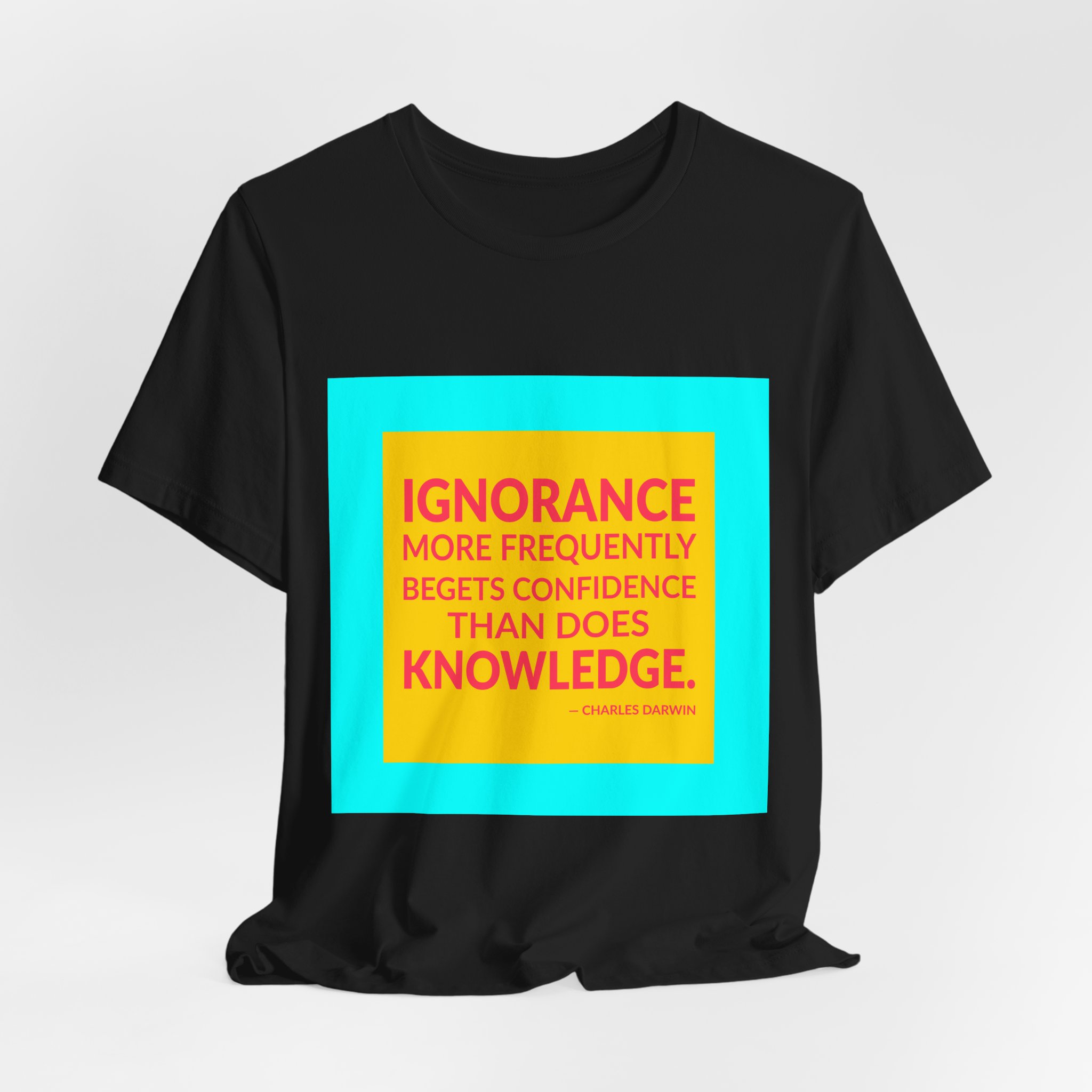 'Ignorance More Frequently Begets Confidence' — Charles Darwin Quote Tee | Wear Words Typographic Statement Tee — Classic Tee - Image 2