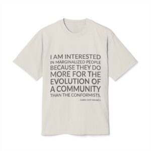 'I Am Interested in Marginalized' — Djibril Diop Mambéty Quote Tee | Wear Words Black-on-White Statement Shirt — Oversized Tee