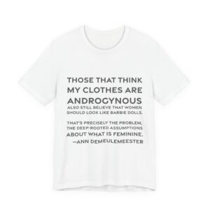 'Those That Think My Clothes' — Ann Demeulemeester Quote Tee | RQuéV Black-on-White Literary Tee — Classic Tee