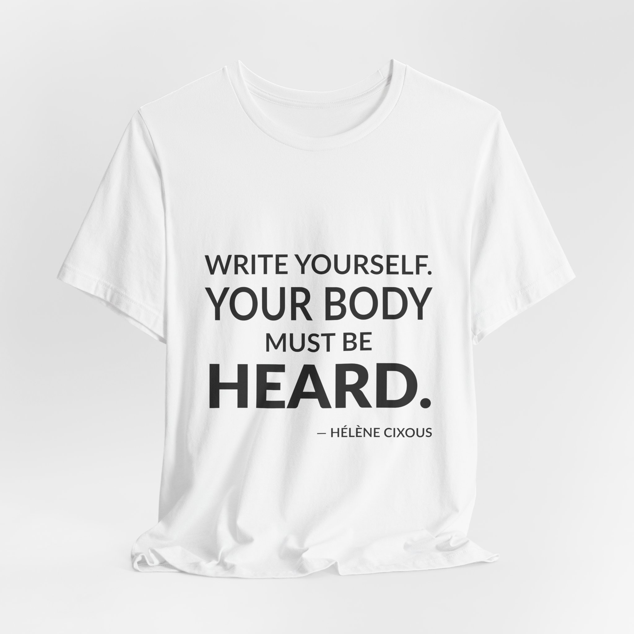 'Write Yourself' — Hélène Cixous Quote Tee | RQuéV Black-on-White Literary Tee — Classic Tee - Image 7