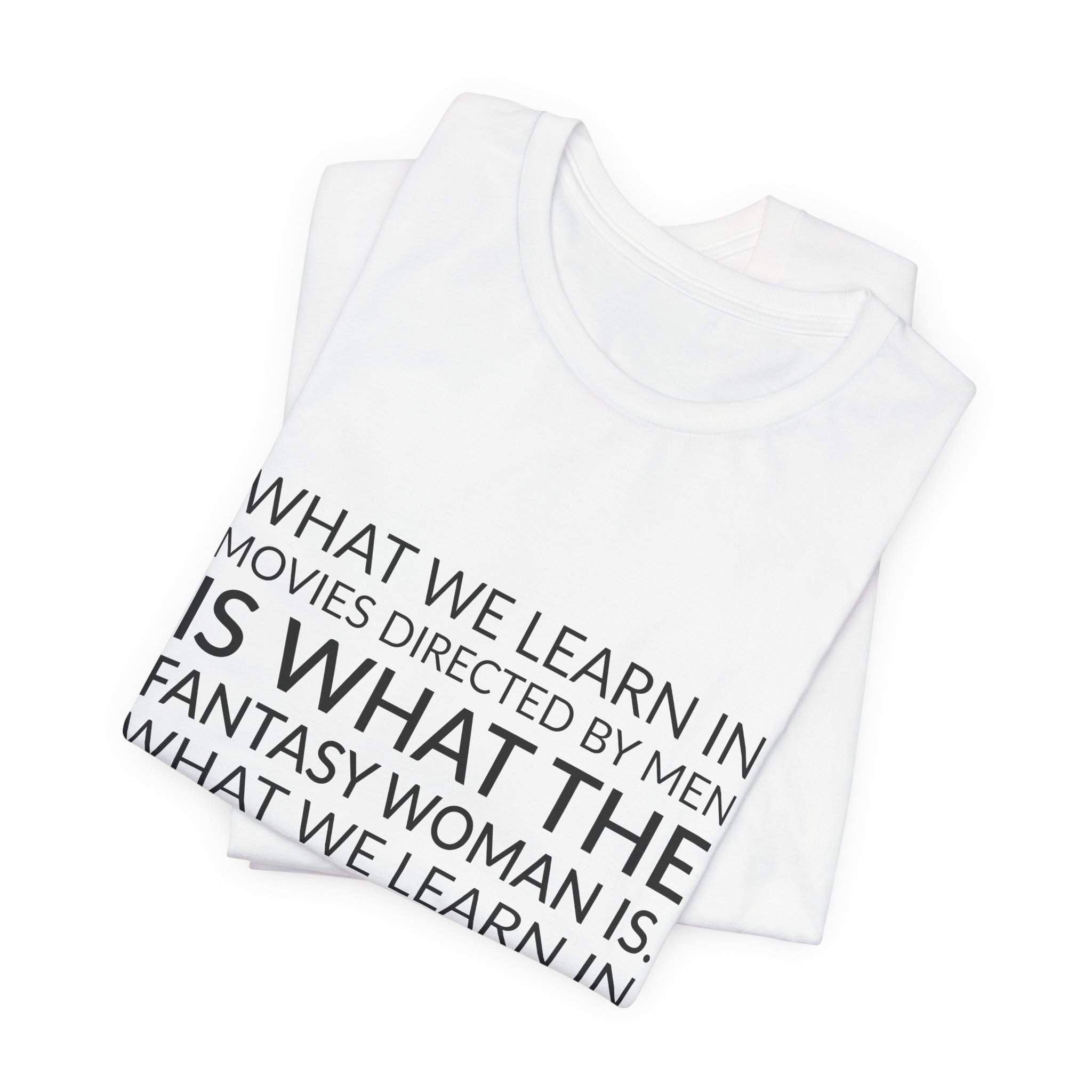 'What We Learn in Movies' — Jane Campion Quote Tee | Wear Words Black-on-White Literary Tee — Classic Tee - Image 7