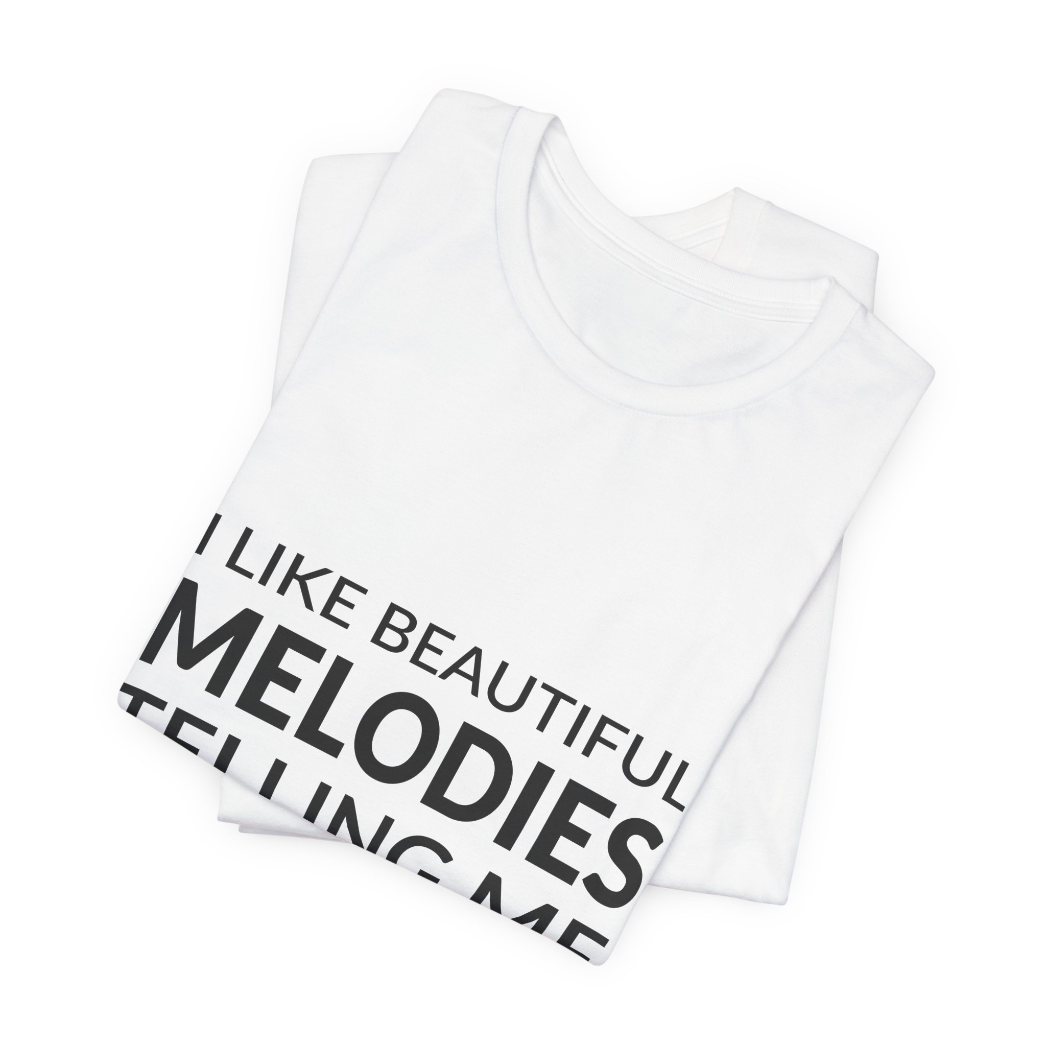 'I Like Beautiful Melodies Telling' — Tom Waits Quote Tee | RQuéV Typographic Statement Tee — Classic Tee - Image 6