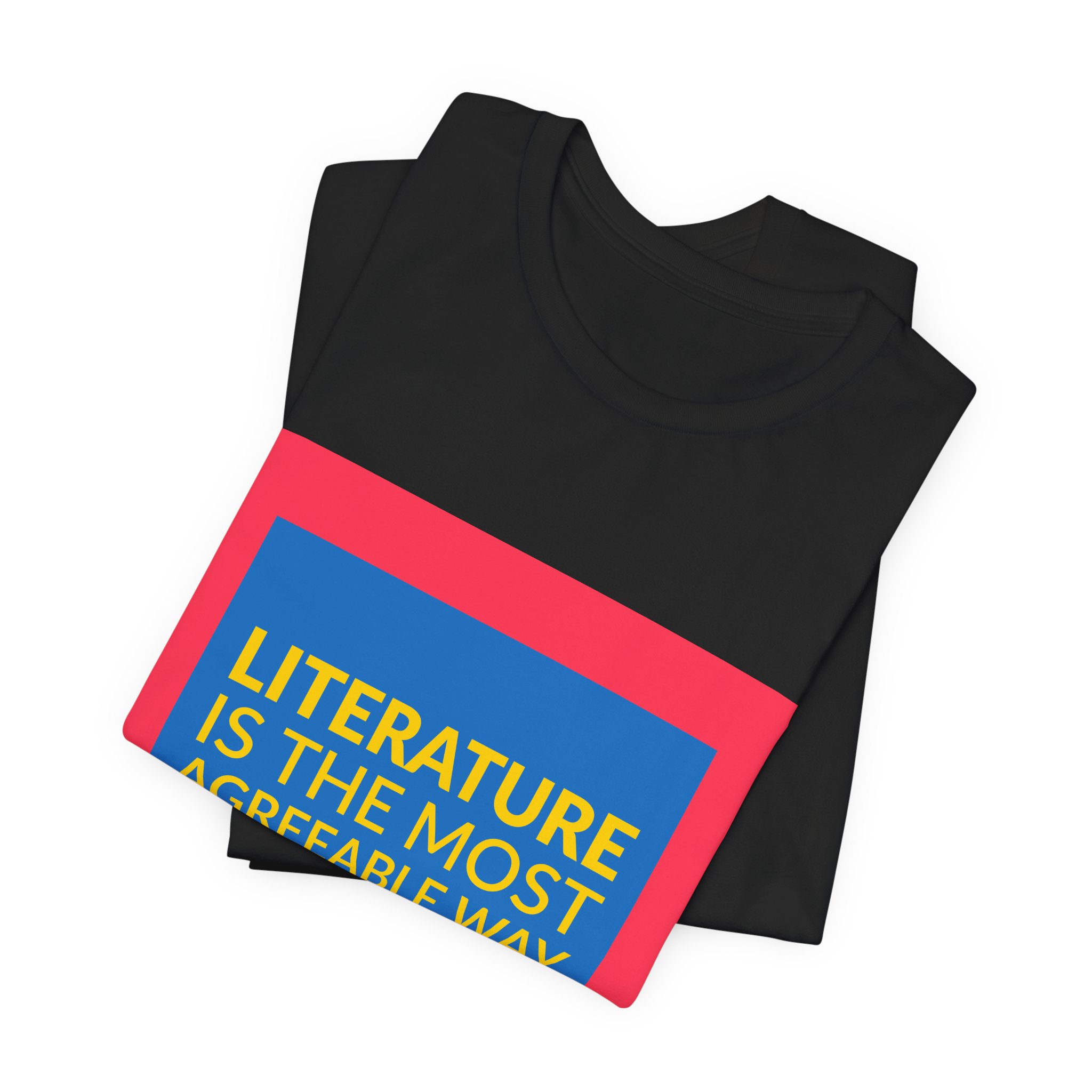 'Literature is the Most Agreeable' — Fernando Pessoa (Bernardo Soares) Quote Tee | RQuéV Black-on-White Literary Tee — Classic Tee - Image 3