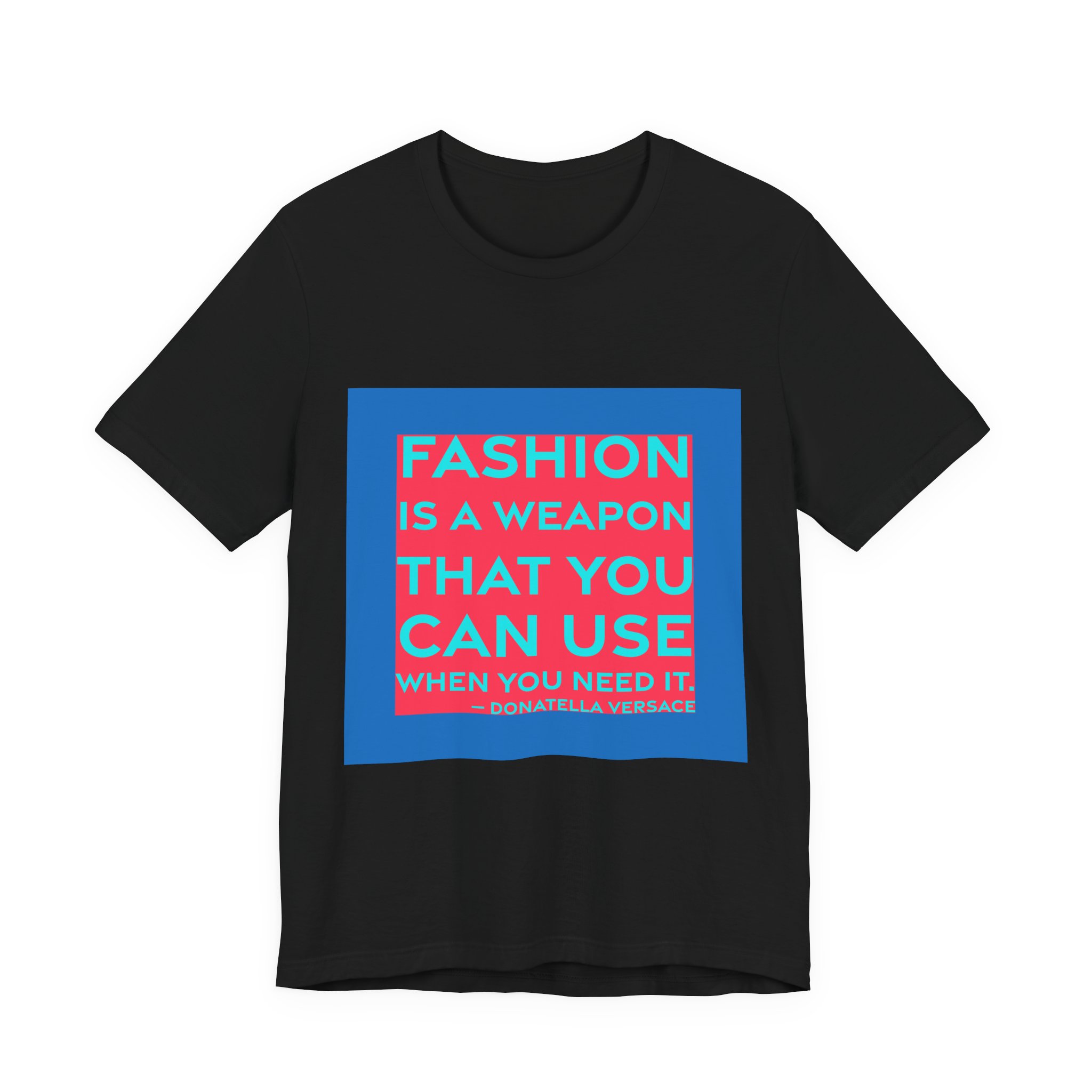 'Fashion is a Weapon That' — Donatella Versace Quote Tee | RQuéV Black-on-White Literary Tee — Classic Tee - Image 6