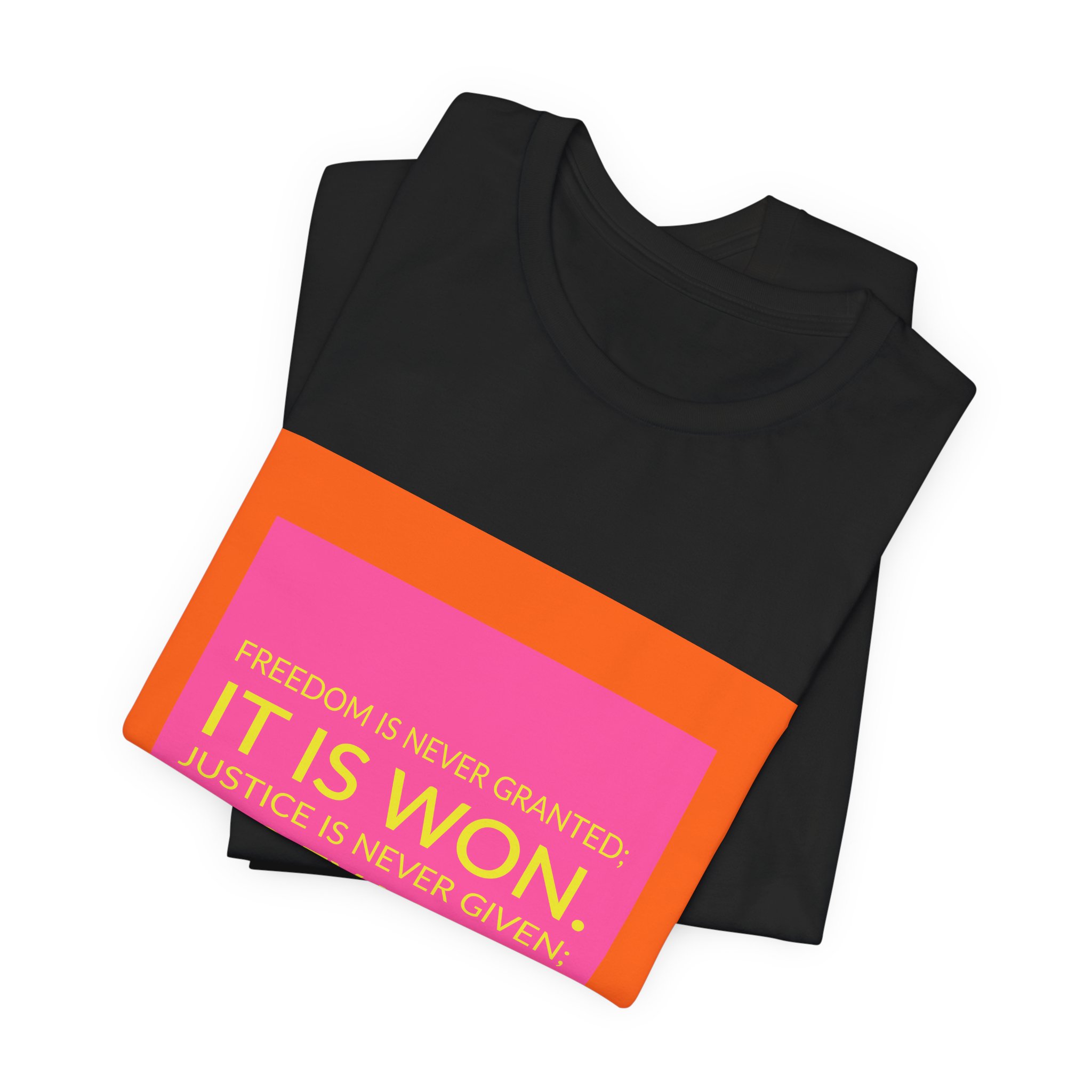 'Freedom is Never Granted; it is Won' — A. Philip Randolph Quote Tee | Wear Words Typographic Statement Tee — Classic Tee - Image 6