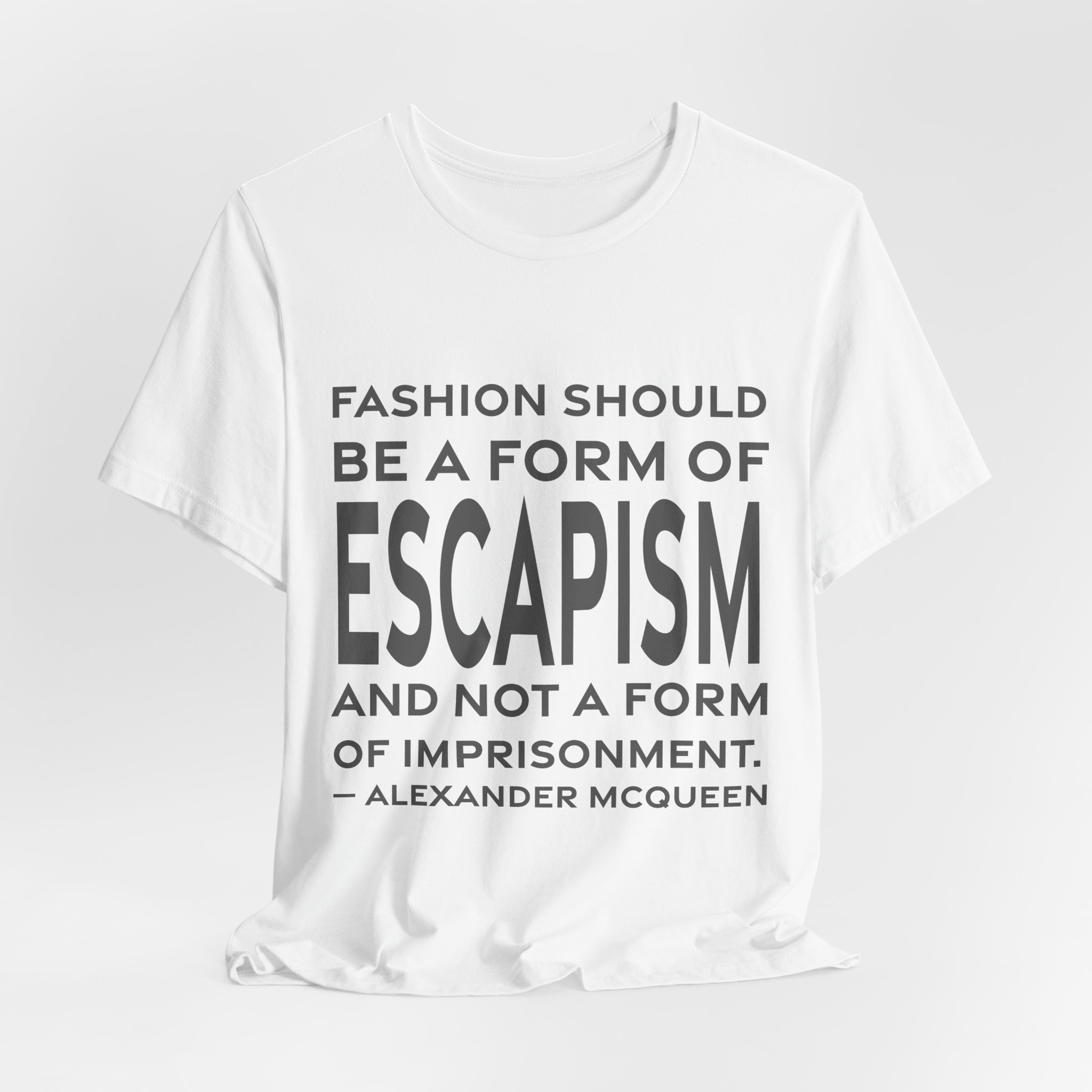 'Fashion Should Be a Form' — Alexander McQueen Quote Tee | RQuéV Typographic Statement Tee — Classic Tee - Image 6