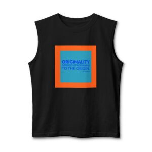 'Originality Consists of Returning to the Origin' — Antoni Gaudí Quote Tee | Wear Words Black-on-White Literary Tee — Muscle Tank