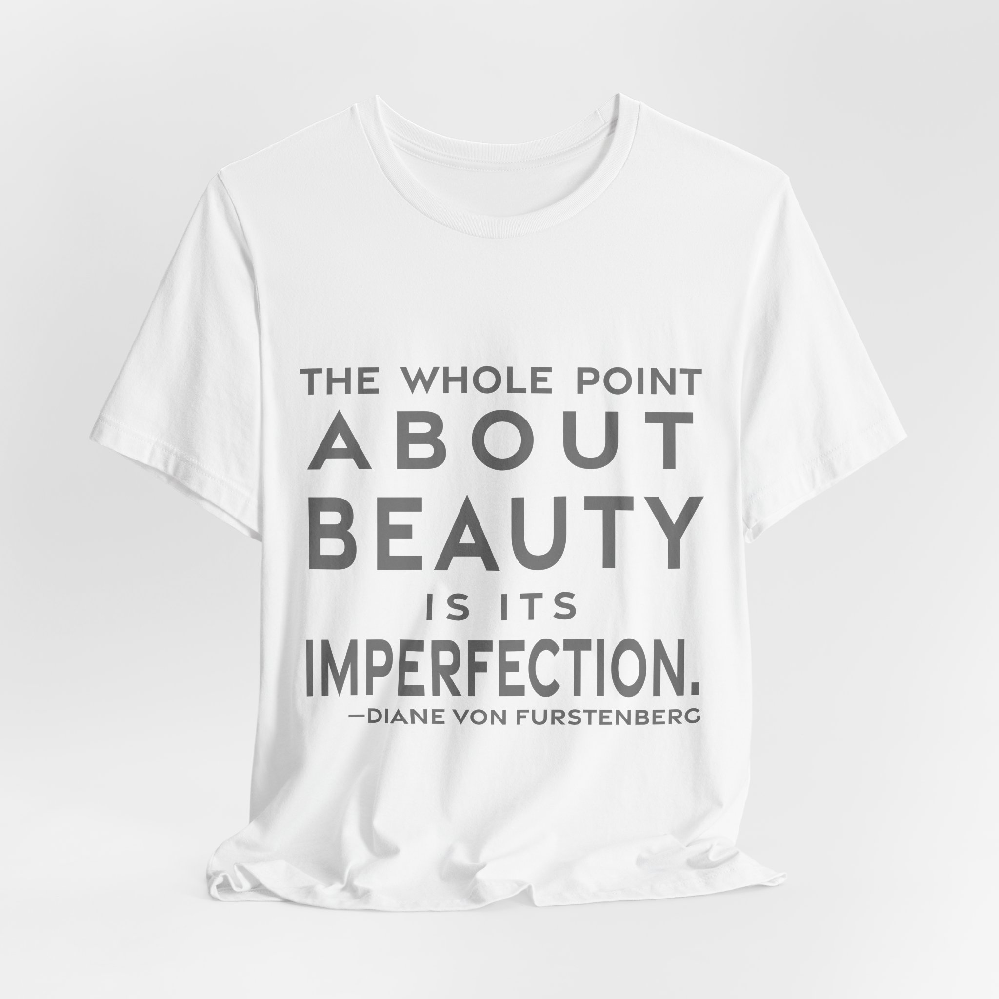 'The Whole Point About Beauty' — Diane von Fürstenberg Quote Tee | RQuéV Black-on-White Statement Shirt — Classic Tee - Image 5