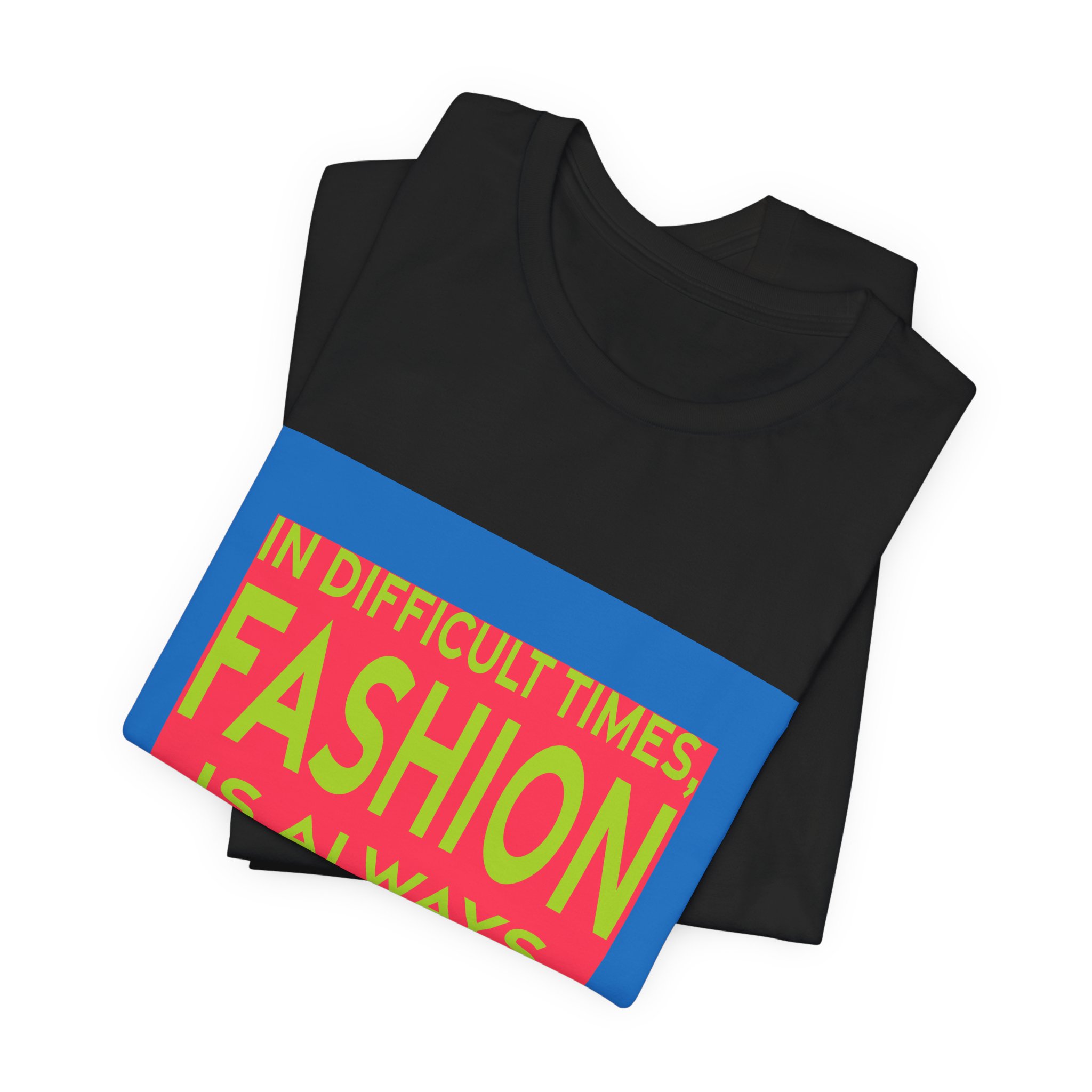 'In Difficult Times, Fashion is Always Outrageous' — Elsa Schiaparelli Quote Tee | RQuéV Black-on-White Statement Shirt — Classic Tee - Image 5