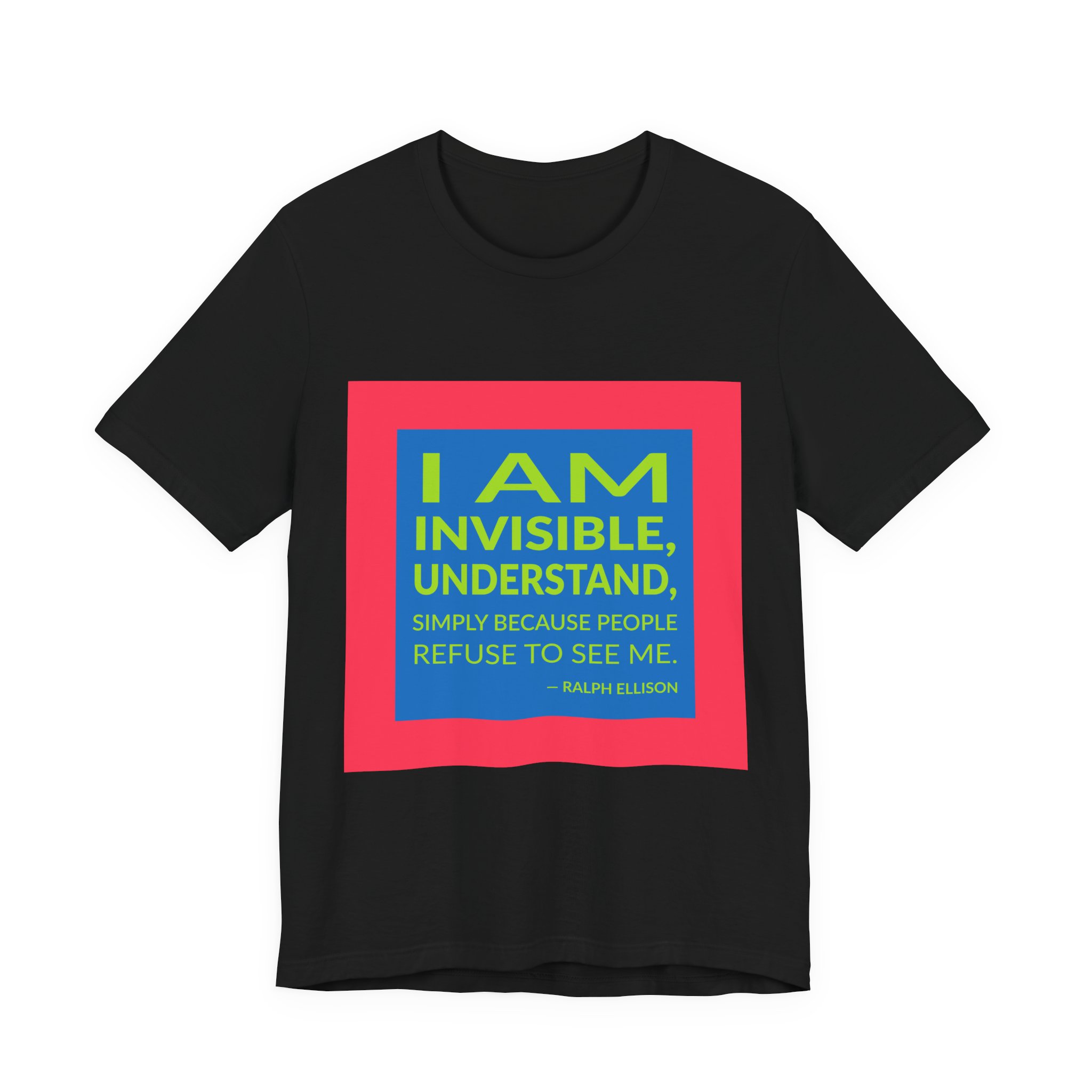 'I Am Invisible, Understand, Simply' — Ralph Ellison Quote Tee | RQuéV Black-on-White Statement Shirt — Classic Tee - Image 4