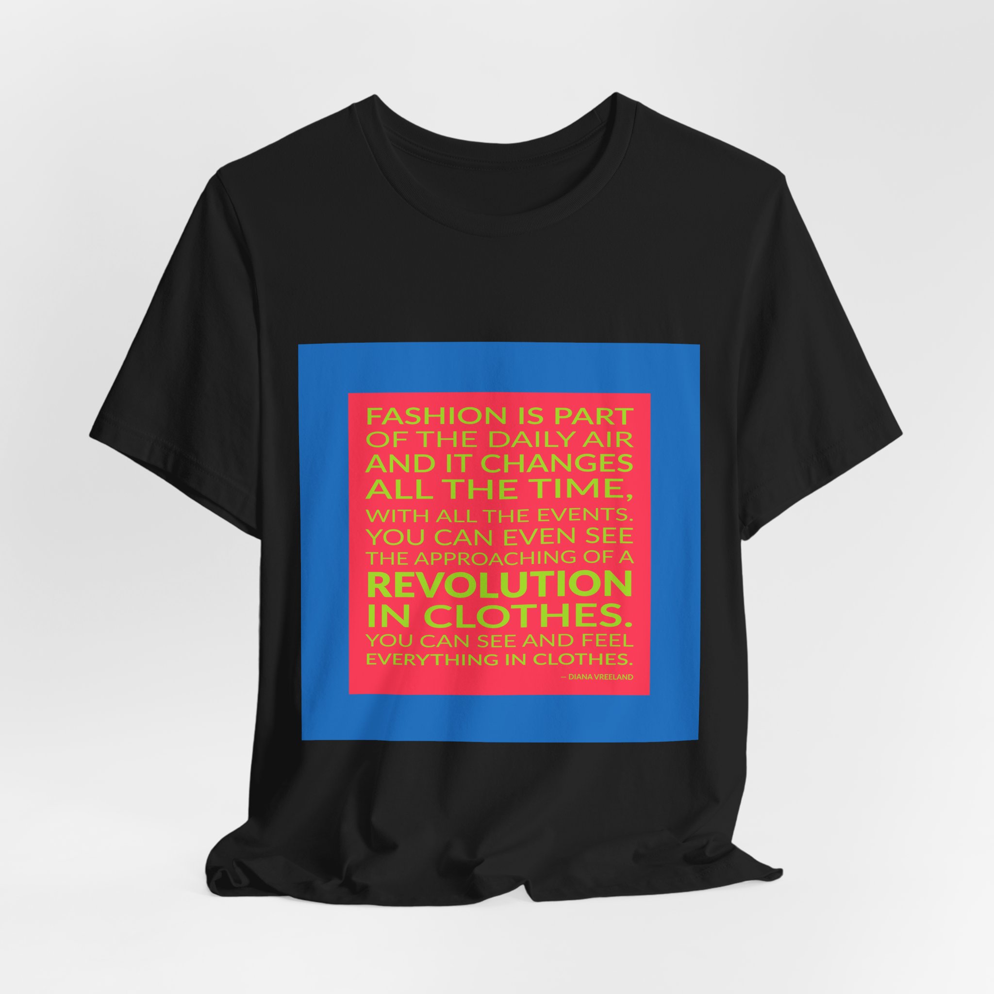 'Fashion is Part of the' — Diana Vreeland Quote Tee | Wear Words Black-on-White Literary Tee — Classic Tee - Image 5