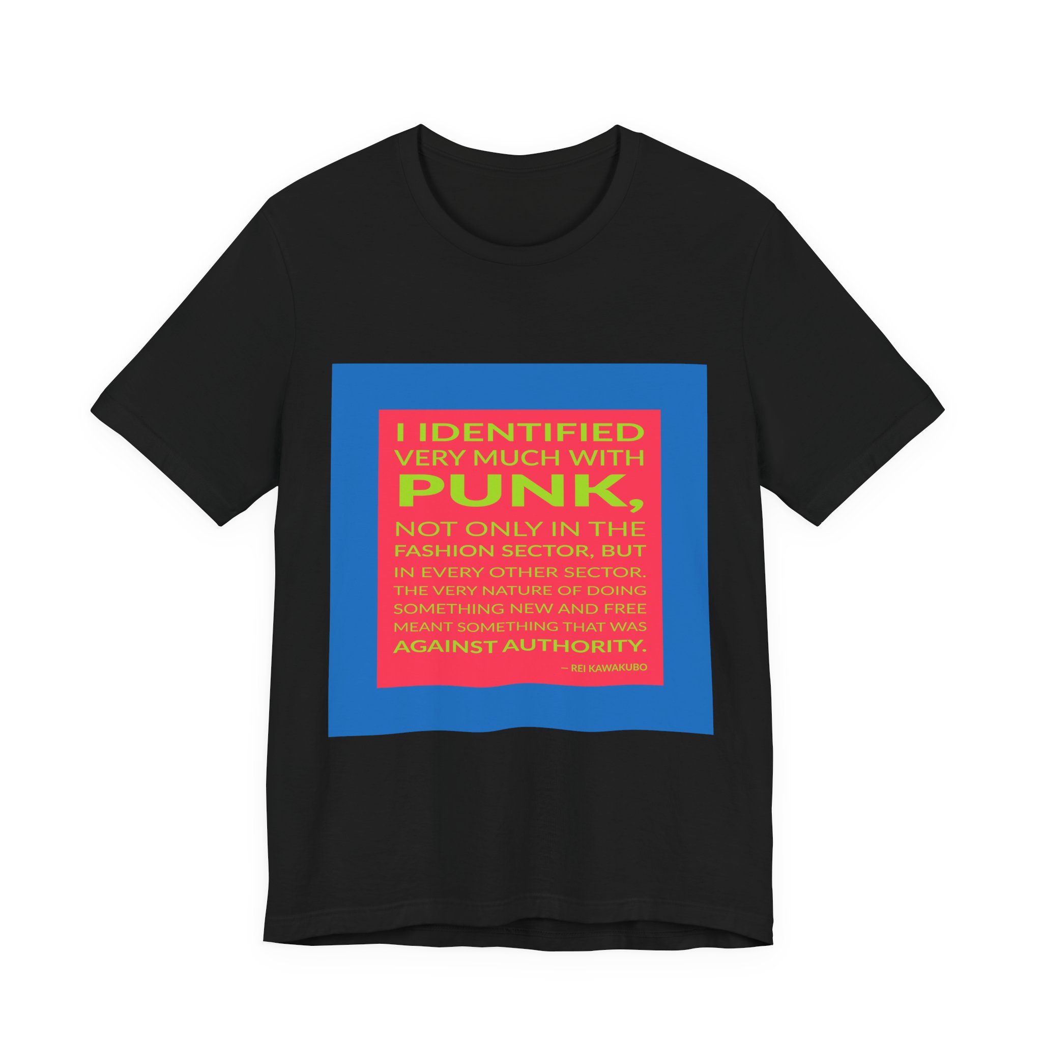'I Identified Very Much with' — Rei Kawakubo Quote Tee | Wear Words Typographic Statement Tee — Classic Tee - Image 2