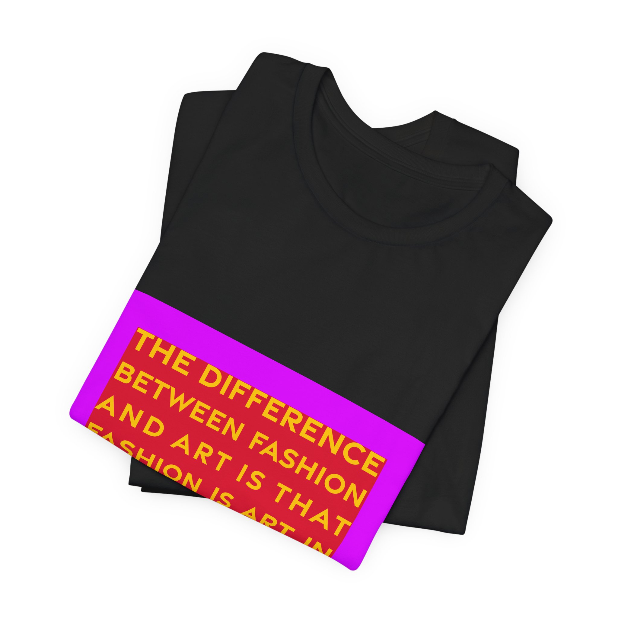 'The Difference Between Fashion and' — Carolina Herrera Quote Tee | RQuéV Black-on-White Literary Tee — Classic Tee - Image 6