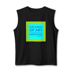 'The Enemy of Art is' — Orson Welles Quote Tee | Wear Words Black-on-White Statement Shirt — Muscle Tank