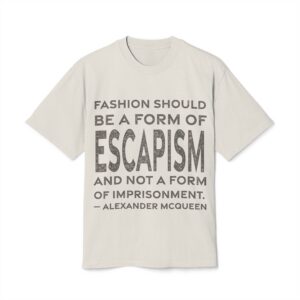 'Fashion Should Be a Form' — Alexander McQueen Quote Tee | RQuéV Typographic Statement Tee — Oversized Tee