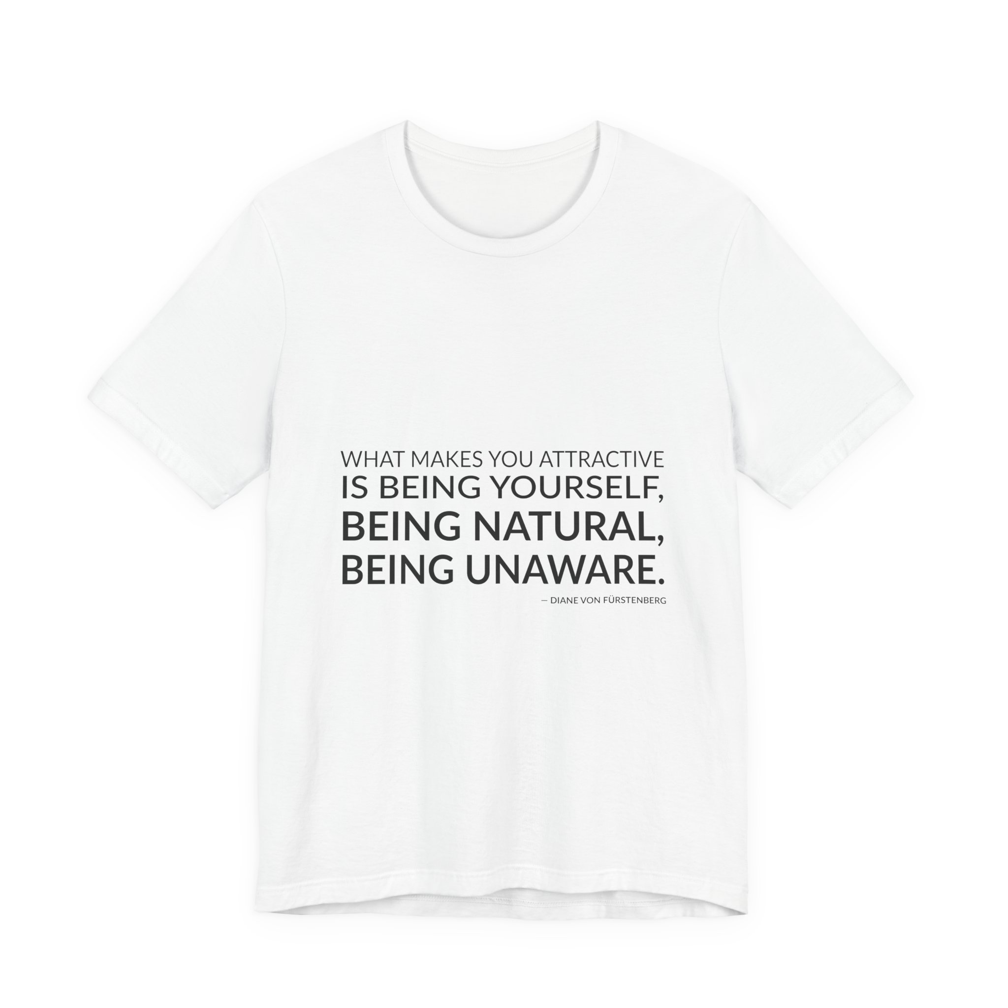 'What Makes You Attractive is' — Diane von Fürstenberg Quote Tee | Wear Words Black-on-White Literary Tee — Classic Tee