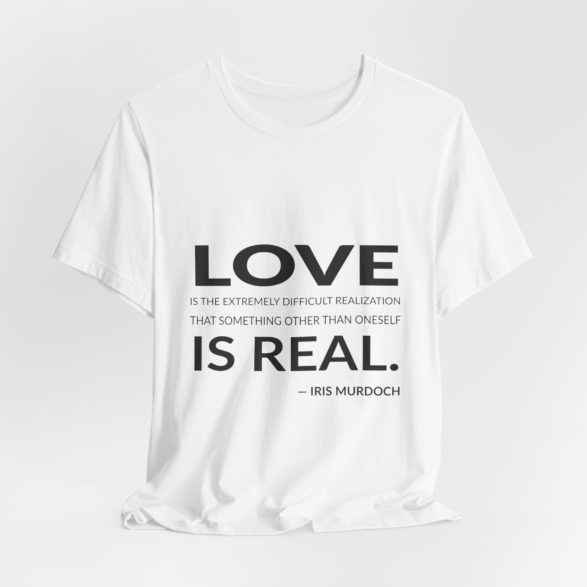 'Love is the Extremely Difficult' — Iris Murdoch Quote Tee | RQuéV Black-on-White Literary Tee — Classic Tee - Image 8