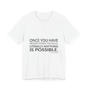 'Once You Have Broken Down' — Neville Brody Quote Tee | RQuéV Black-on-White Literary Tee — Classic Tee