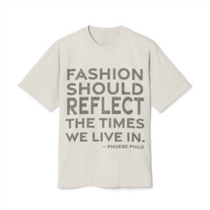 'Fashion Should Reflect the Times' — Phoebe Philo Quote Tee | RQuéV Black-on-White Literary Tee — Oversized Tee