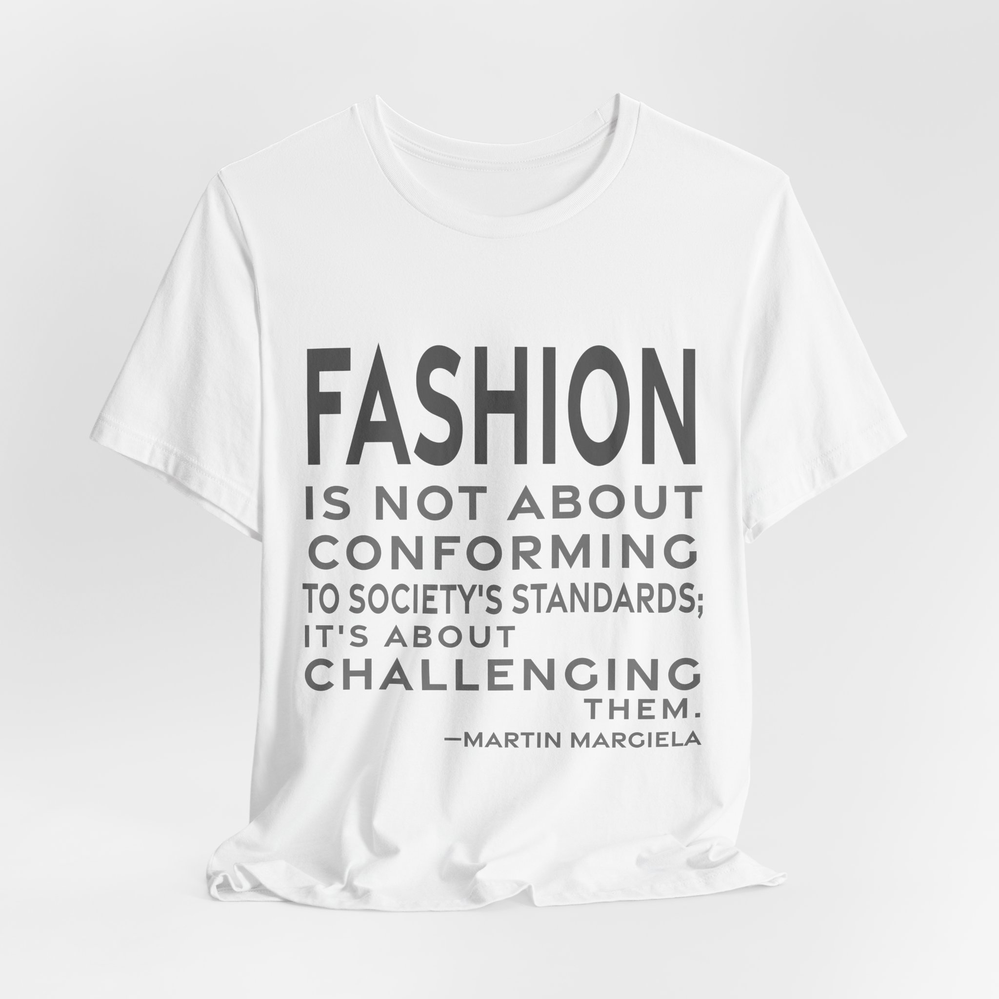 'Fashion is Not About Conforming' — Martin Margiela Quote Tee | RQuéV Black-on-White Statement Shirt — Classic Tee - Image 5