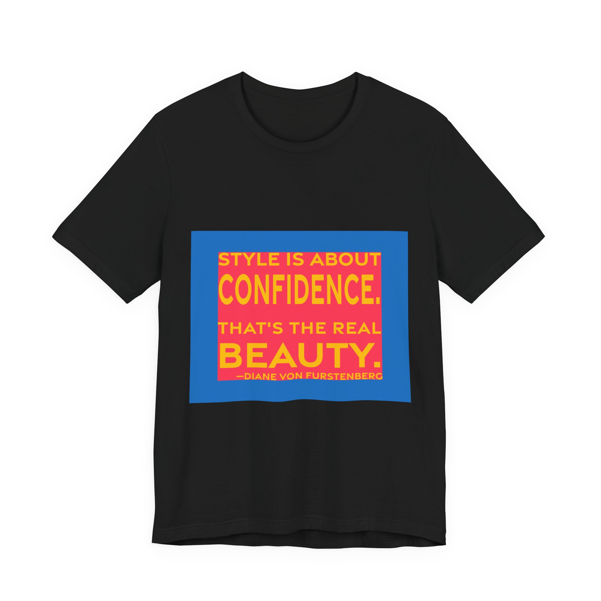 'Style is About Confidence' — Diane von Fürstenberg Quote Tee | RQuéV Black-on-White Literary Tee — Classic Tee - Image 2