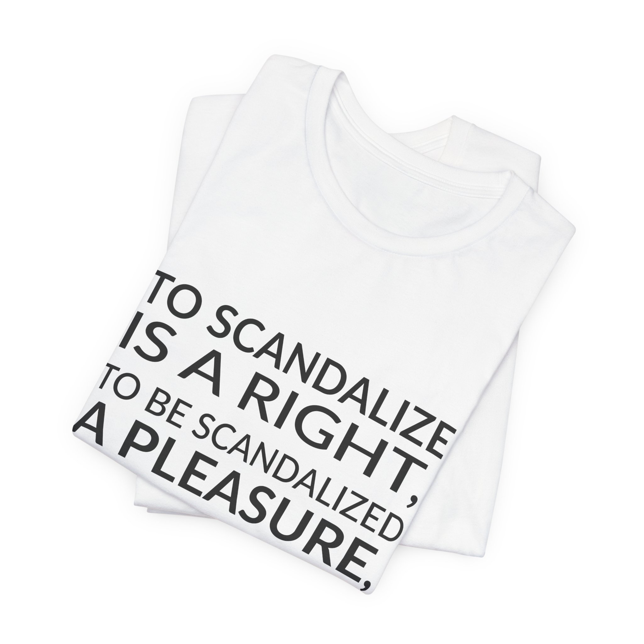 'To Scandalize is a Right,' — Pier Paolo Pasolini Quote Tee | Wear Words Black-on-White Statement Shirt — Classic Tee - Image 4