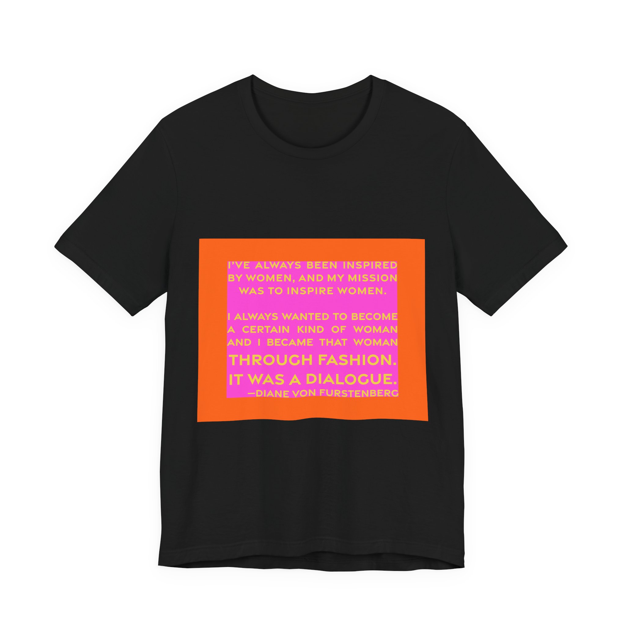 'It Was a Dialogue' — Diane von Fürstenberg Quote Tee | RQuéV Black-on-White Literary Tee — Classic Tee - Image 5
