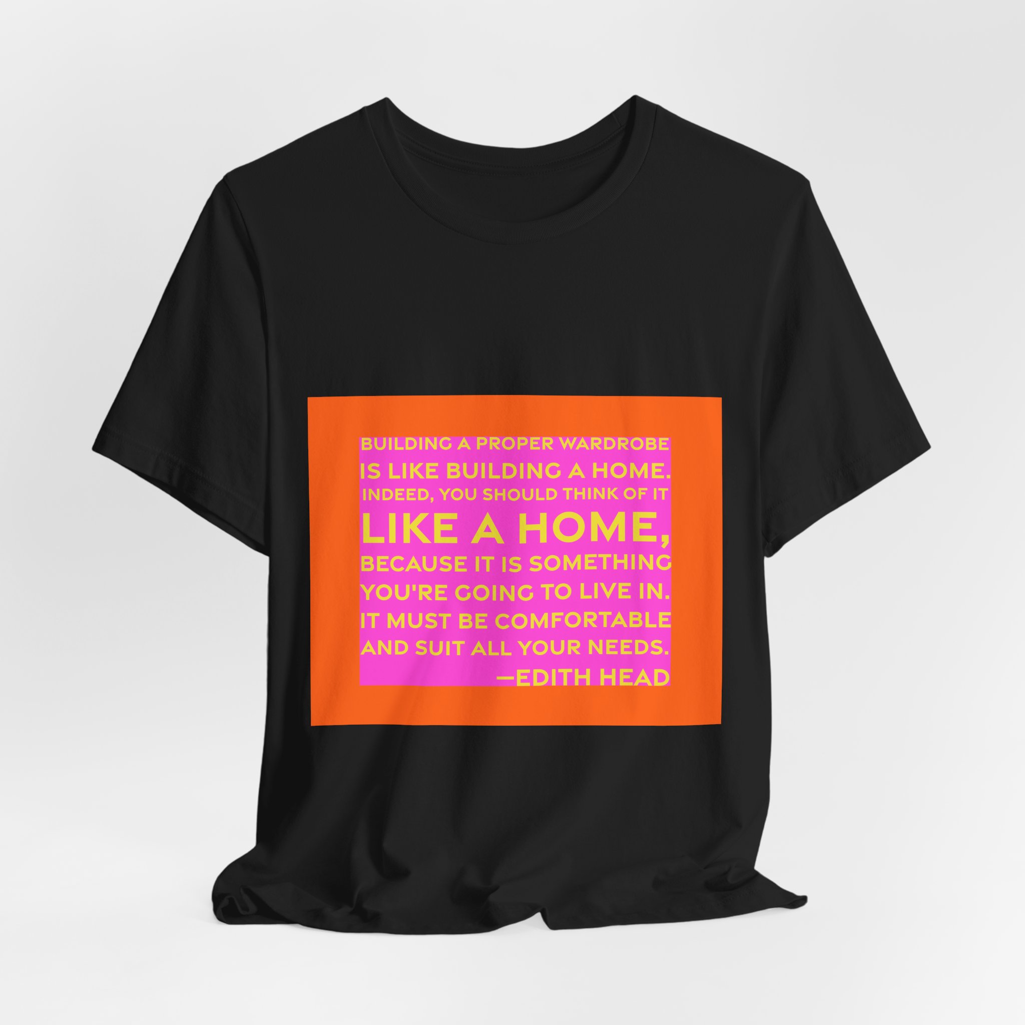 'Building a Proper Wardrobe is' — Edith Head Quote Tee | RQuéV Typographic Statement Tee — Classic Tee - Image 3