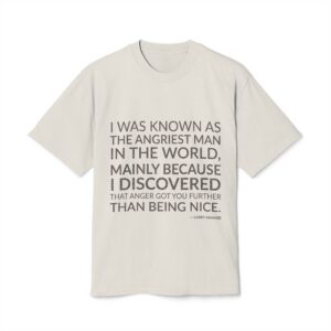 'I Was Known as the' — Larry Kramer Quote Tee | Wear Words Black-on-White Literary Tee — Oversized Tee