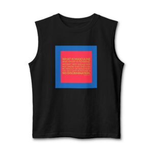 'What is Masculine and What' — Jean Paul Gaultier Quote Tee | Wear Words Black-on-White Literary Tee — Muscle Tank