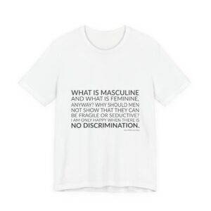 'What is Masculine and What' — Jean Paul Gaultier Quote Tee | Wear Words Black-on-White Literary Tee — Classic Tee