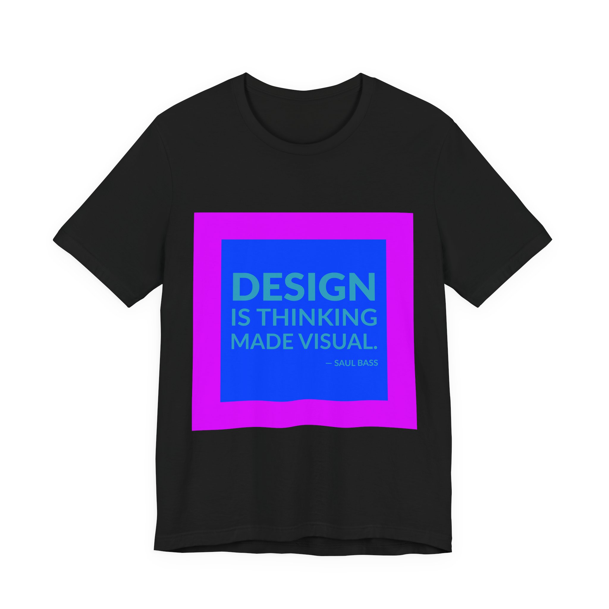 'Design is Thinking Made Visual' — Saul Bass Quote Tee | RQuéV Black-on-White Statement Shirt — Classic Tee - Image 2