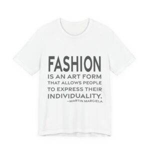 'Fashion is an Art Form' — Martin Margiela Quote Tee | RQuéV Black-on-White Statement Shirt — Classic Tee