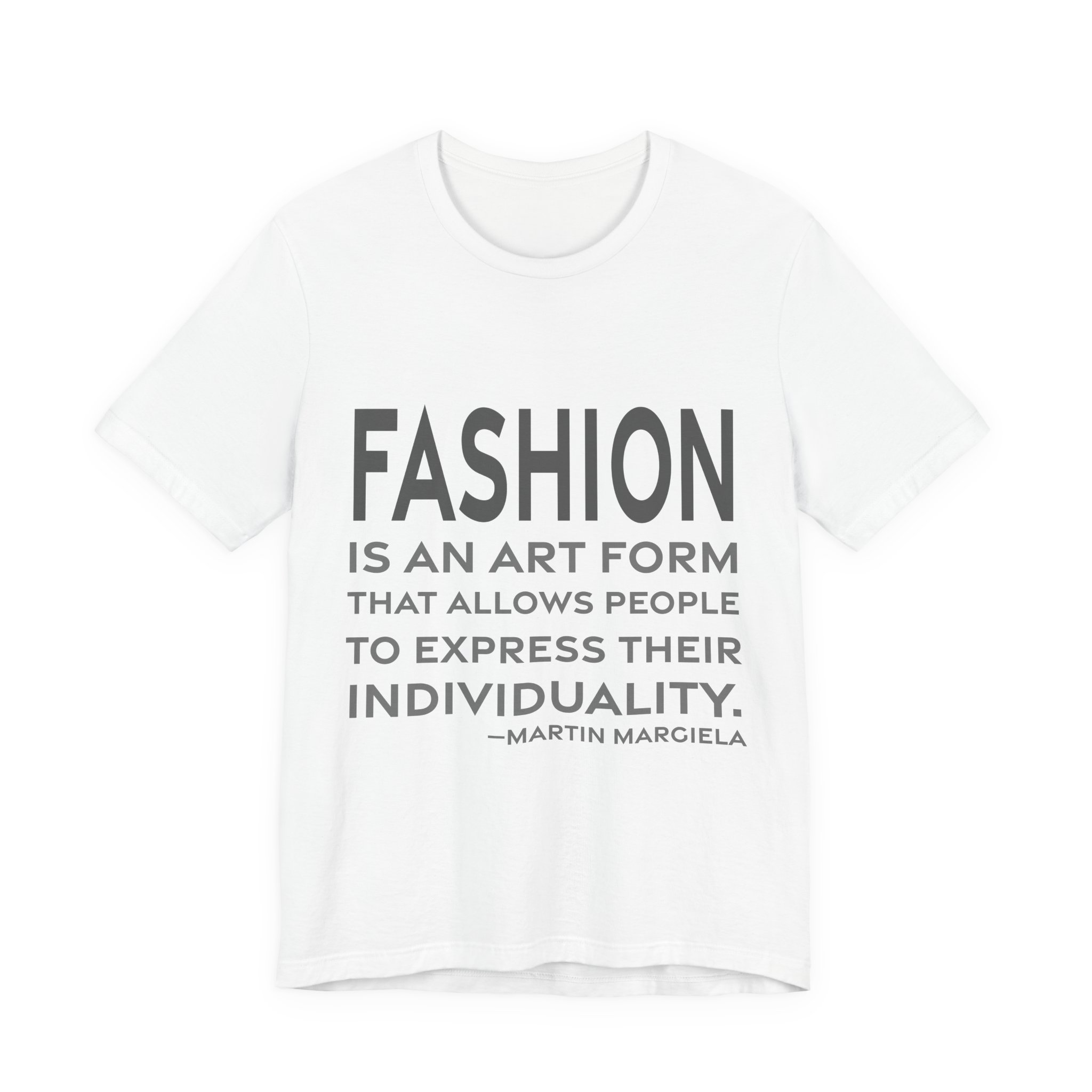 'Fashion is an Art Form' — Martin Margiela Quote Tee | RQuéV Black-on-White Statement Shirt — Classic Tee