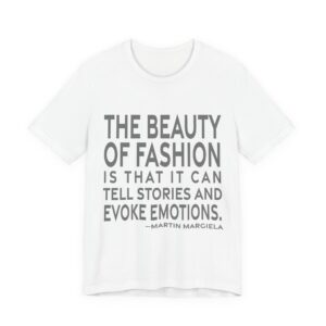 'The Beauty of Fashion is' — Martin Margiela Quote Tee | RQuéV Typographic Statement Tee — Classic Tee