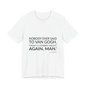 'Nobody Ever Said to Van' — Joni Mitchell Quote Tee | RQuéV Black-on-White Literary Tee — Classic Tee