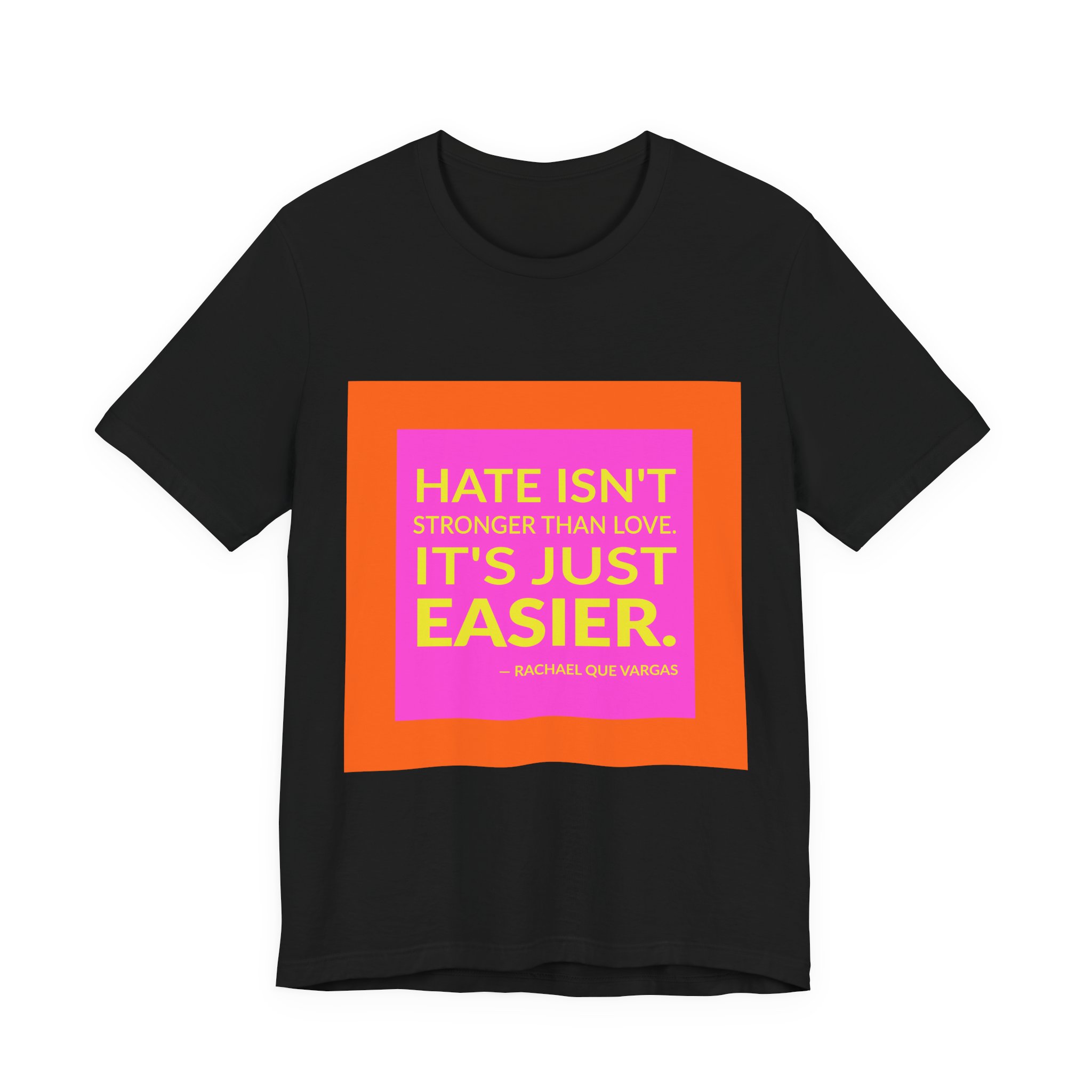 'It's Just Easier' — Rachael Que Vargas Quote Tee | RQuéV Black-on-White Statement Shirt — Classic Tee - Image 3