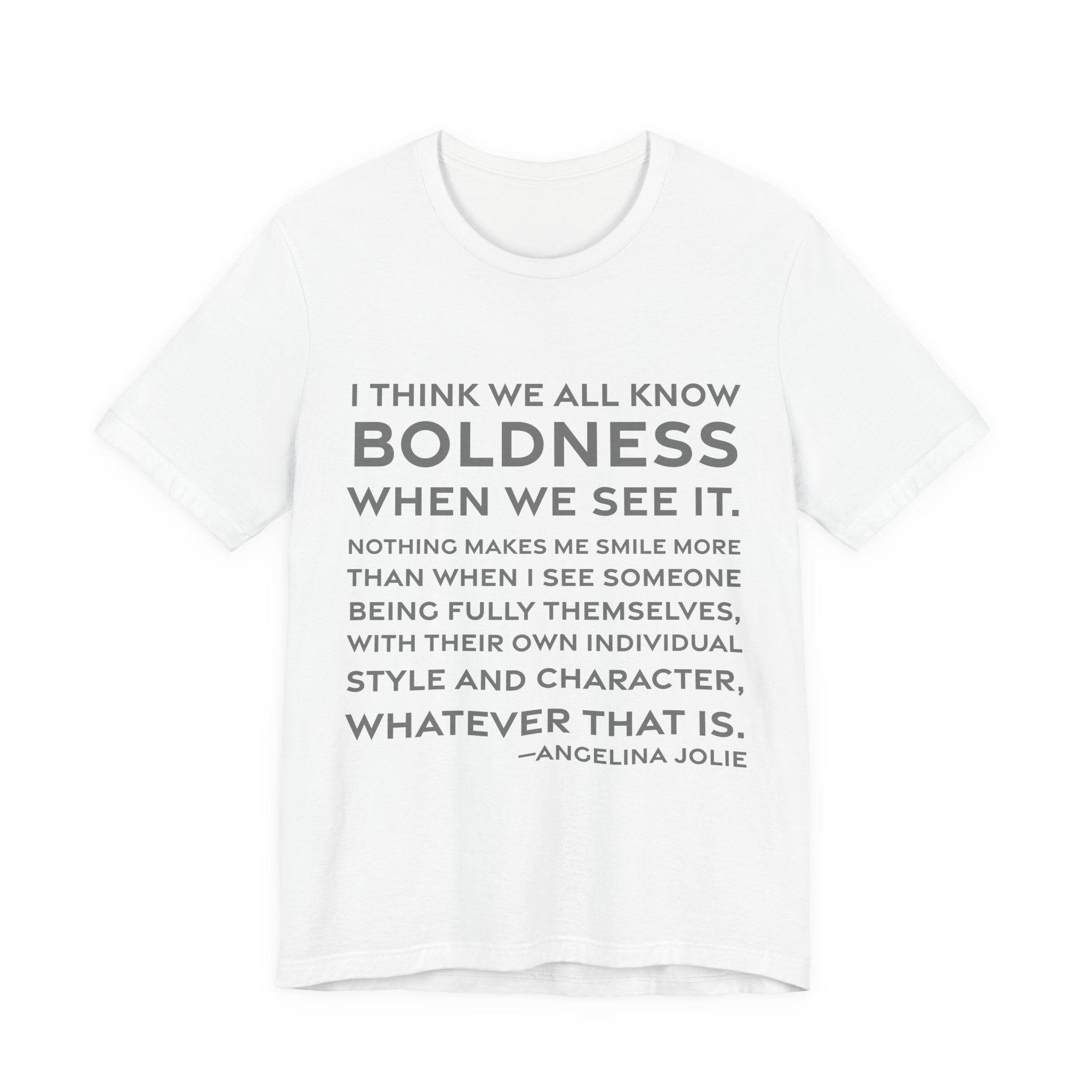 'I Think We All Know' — Angelina Jolie Quote Tee | RQuéV Black-on-White Literary Tee — Classic Tee