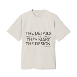 'They Make the Design' — Charles Eames Quote Tee | Wear Words Black-on-White Literary Tee — Oversized Tee