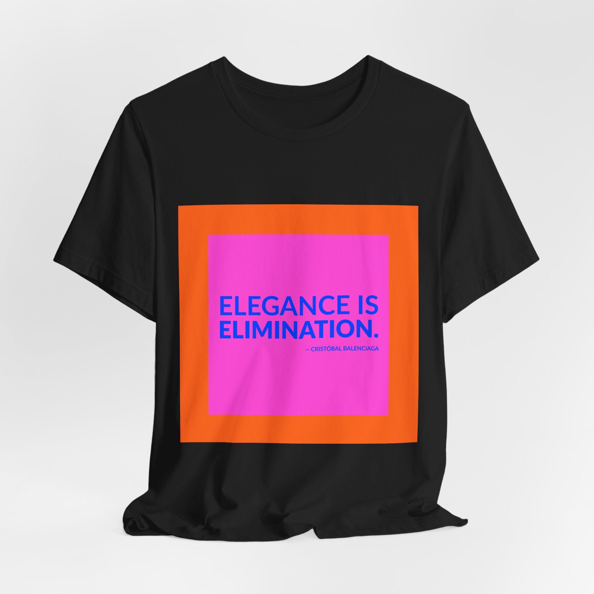 'Elegance is Elimination' — Cristóbal Balenciaga Quote Tee | Wear Words Black-on-White Statement Shirt — Classic Tee - Image 4