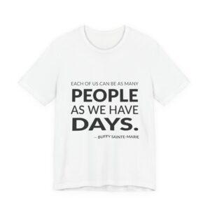 'Each of Us Can Be' — Buffy Sainte-Marie Quote Tee | RQuéV Black-on-White Literary Tee — Classic Tee